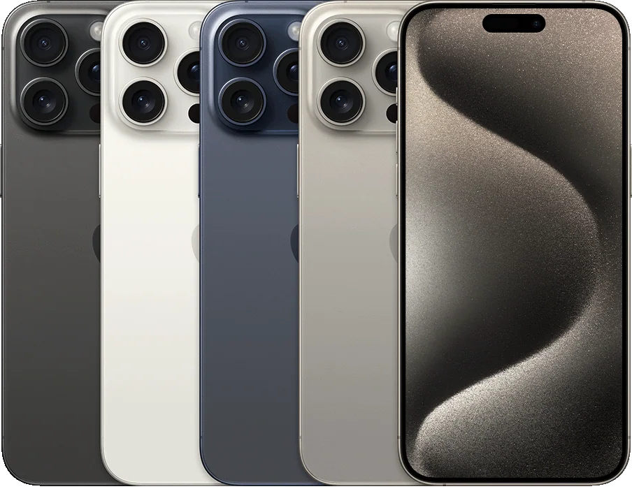 iPhone 15 Pro Max — Black Titanium, White Titanium, Blue Titanium, Natural Titanium