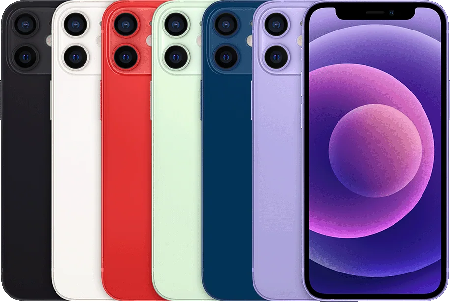iPhone 12 mini — Black, white, (PRODUCT)RED, green, blue, purple