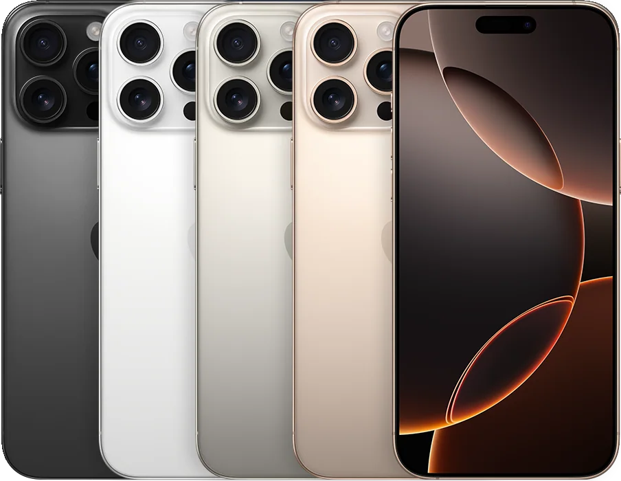 iPhone 16 Pro Max — Black Titanium, White Titanium, Natural Titanium, Desert Titanium